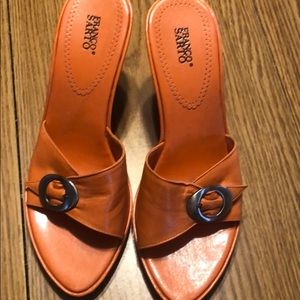 Orange slide on wedges